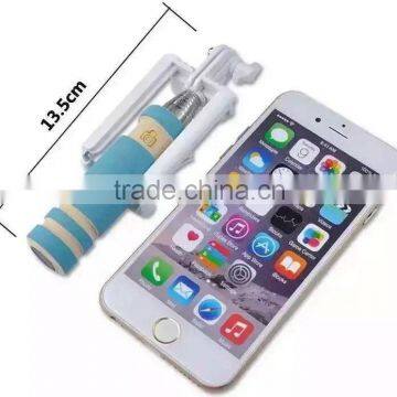 super mini cable take pole monopod foldable selfie stick for promotion