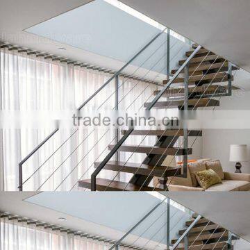 stair metal used steel wood staircase with timber stairs with cable fence