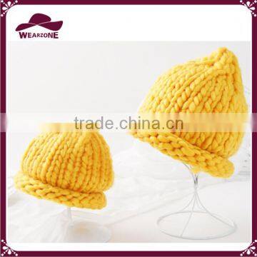 Acrylic knitted beanie with sharp top