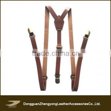 New Design Skinny Men Genuine Leather Suspender