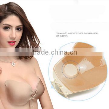 Ideal fashions LALA Strapless Deep V Fashion Hot Womens Self Adhesive Stick On Wing Strapless Backless Invisible Push Up Bra Bla