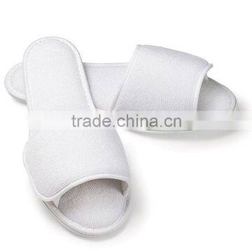 Open toe terry slippers/ spa slippers/white cheap slippers for hotel