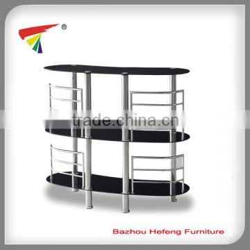 Modern chrome legs and tempered glass bar table