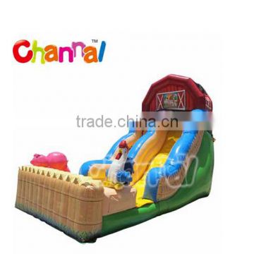 Animal theme nice inflatable kids jumping slide for sale