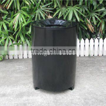 Powder coated metal outdoor garbage waste bin