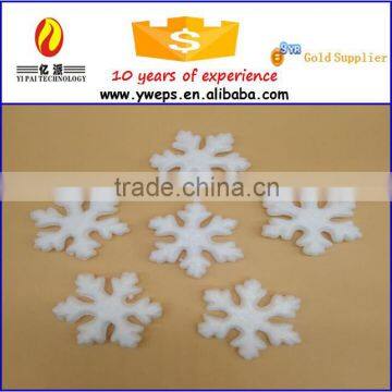 White EPS polyfoam snow flake for christmas holiday decoration