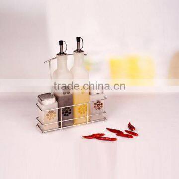 great 5pcs glass oil and vinegar bottle set with rack