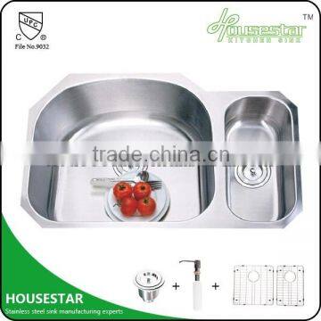 Stainless Steel Sink Double Bowl With Drainer Professional Custom Made Tensile Kitchen Sink With Colander - 8247A photo-3