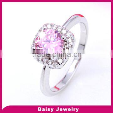 China factory wholesale fashion popular style silver ring with big red stone