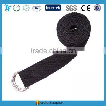 Customized Black color cotton yoga strap with good quality