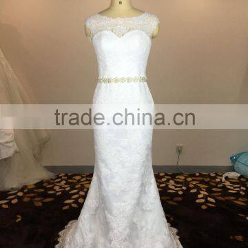 (MY20160602) Lace Mermaid Wedding Dresses With Detachable Train 2016 photo-2