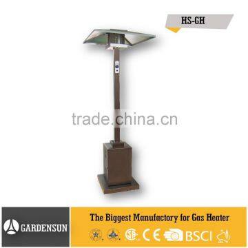 Commercial patio heater in golden hammered