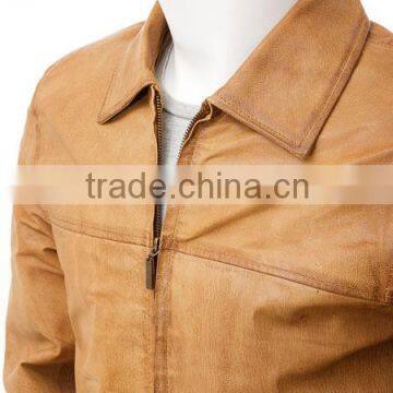 Top Quality Brown Men Leather Jacket