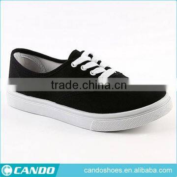 2016 hot selling cheap plain pure color student canvas sports shoes with flat sole