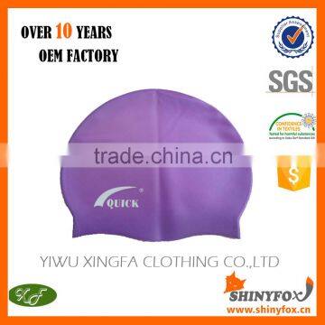 High Quality Adult / Kid sizes customized logo printed waterproof silicone swimming cap softtextile silicone swim cap