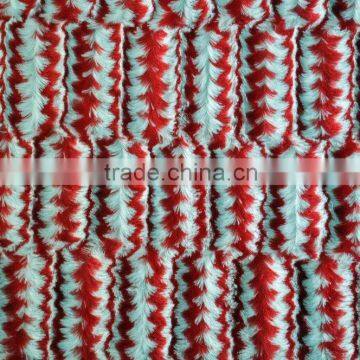 line brushed two tone color plush fabric