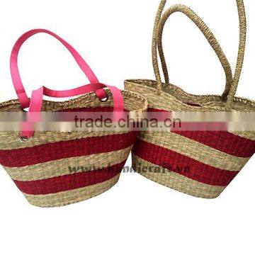 Ladies seagrass shopping bags with rattan handle