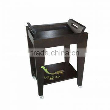 Wooden Food Trolley Room Service Trolley For Hotel