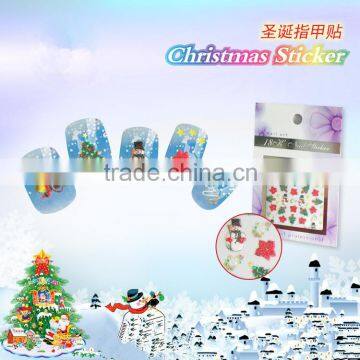 2016 fashion waterproof nail art designs Christmas nail sticker 3D Christmas nail art sticker