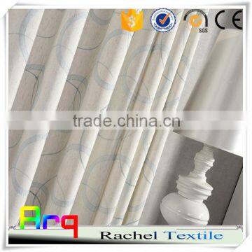 Geomery Design White Polyester Cotton Embroidery Curtain Fabric in Livingroom Window Curtain photo-4
