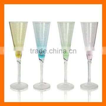 Hand blown colored champagne glass,champagne flute