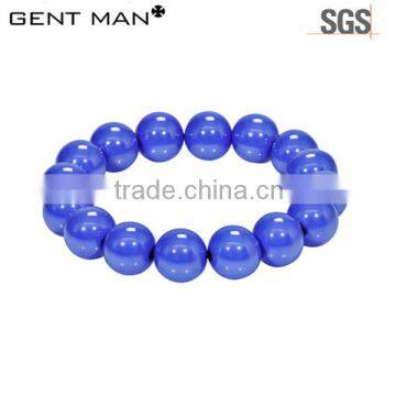 Blue Agate Big Beads Bracelet for Men