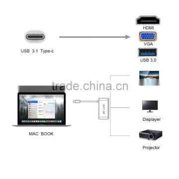 BC-LINK USB 3.1 Type-C to HDMl + VGA + USB 3.0 A F+ Type C F USB 3.1 HUB photo-2