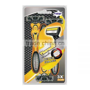 Disposable Manual Shaving Razor With Rubber Handle photo-2