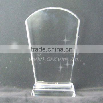 clear crystal block with engraved for crystal trophy and award