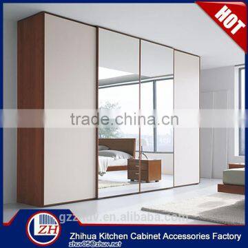 Double color wardrobe design furniture bedroom wooden wardrobe with mirror