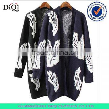 Knitted Cardigan Coat Angel Wings Thick Lady Jacquard Sweater