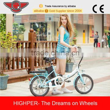 250W 24V 16" Cheap Steel Frame Folding Electric Bicycle, Electric Folding Bike (EF06)