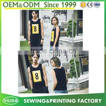 Custom New Fashion Couple's Casual Singlet Loose Printed Tank Top photo-3