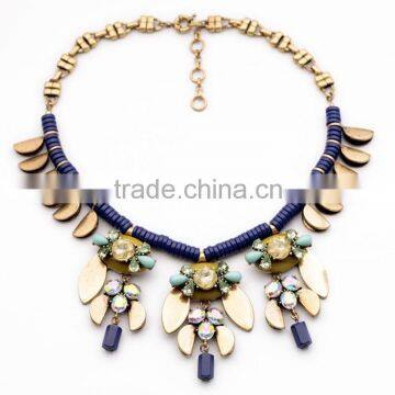 Fashion Jewelry Set -- Bug Wing Shapped With Dark Blue Stone and Crystal