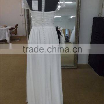 New Arrival See-through Scoop Neckline Chiffon Wedding Dress KB2015-106 Sexy High Neck Backless White Taffeta Lace Beaded Dress photo-3