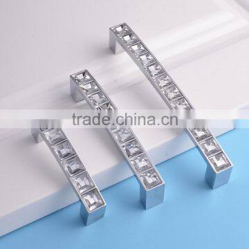 Modern Chrome plated kitchen cabinet drawer crystal handles &knob from China cheap price