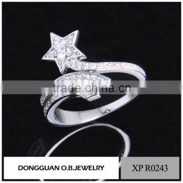 China Factory custom OEM sterling silver rings Rhodium polished wedding rings for women