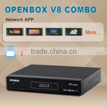 hot sale V8 combo set top box /satellite TV receiver for UK,USA,Russia ,support free sex video