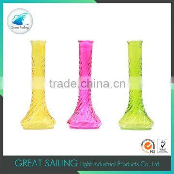 single flower long neck glass vase clear