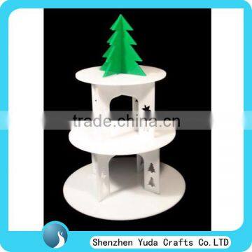 Christmas theme party cake stand, acrylic cupcake stand tower, white 3 tier cake stand