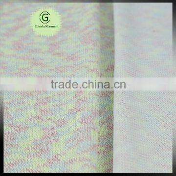 Colorful space dye yarn coarser spun knit interlock fabric