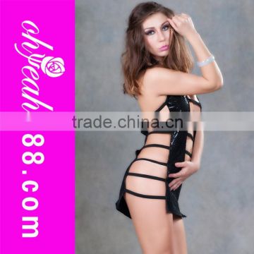 2015 Newest fanshion design black leather sexy lingerie