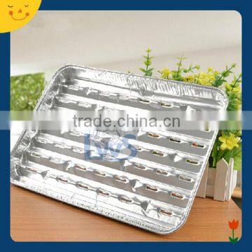 Disposable Square Holed Aluminum Foil Grill With Elegant Embossed Design for Newfashioned Korea Meat Roasting and Food Bbq photo-2