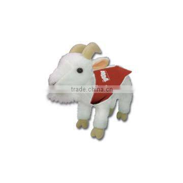 custom logo imprinted embroidery plush stuffed soft Goat beanbag mascot t-shirt bandana bib tie ribbon animal toys