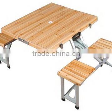 Camping fir wood folding picnic table