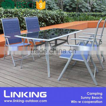 Outdoor Adjustable Texitlene Garden Chair and Table Set