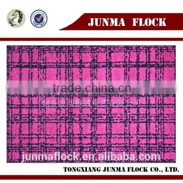 Manufacturer China Textile Design plaid pattern, Flocked grid fabric for Sofa Cover