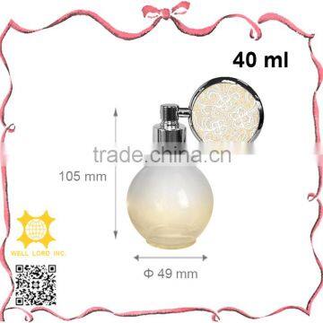 Customized beige gradient 40ml pattern bulb perfume sprayer