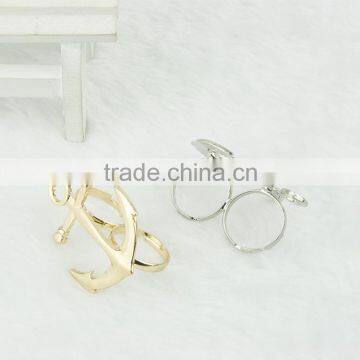Fashion Jewelry Boat Anchor Dual Silver Ring photo-4
