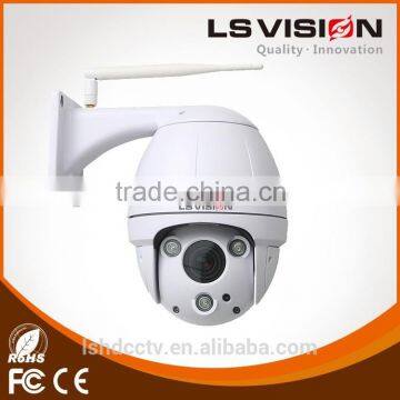 LS VISION Metal PTZ IP Dome Camera Outdoor Full HD 1920x1080 Pan/Tilt Wireless Plug/Play Wifi Webcam with 5x Optical Zoom